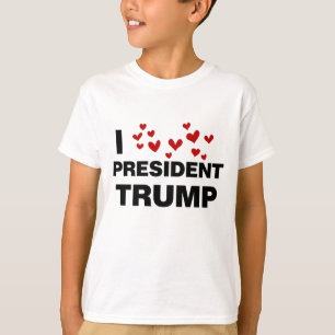 I Love President Trump Hearts T-Shirt