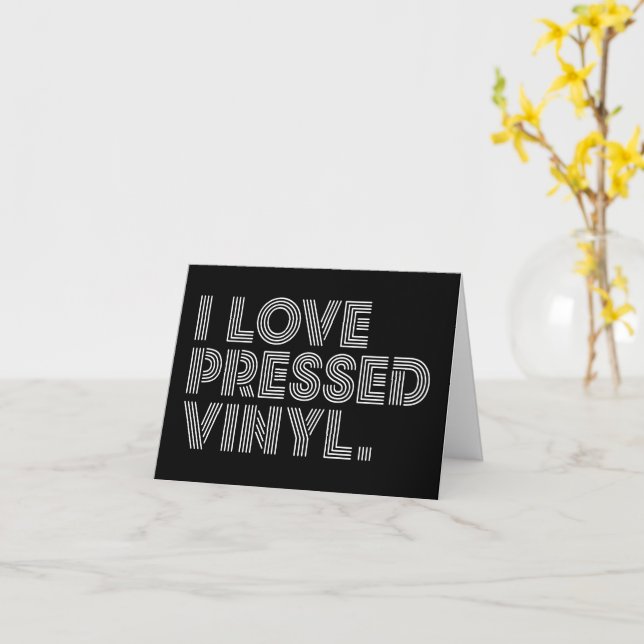 I Love Pressed Vinyl Card (Yellow Flower)