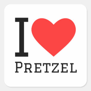 I love pretzel  square sticker