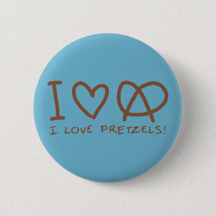 I Love Pretzels 2 Inch Round Button