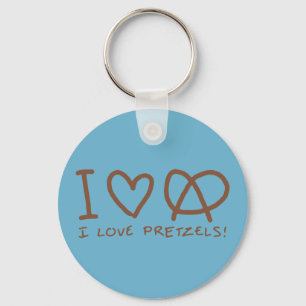 I Love Pretzels Keychain