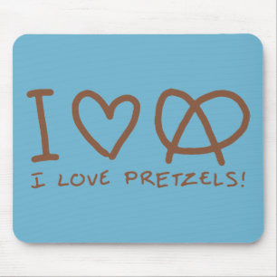 I Love Pretzels Mouse Pad
