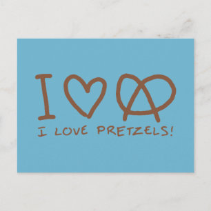 I Love Pretzels Postcard