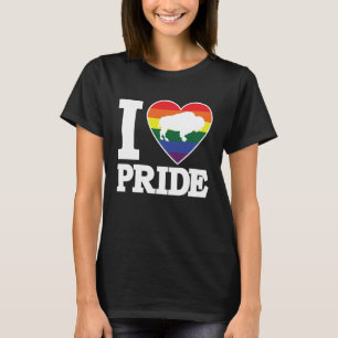 I LOVE PRIDE  Buffalo NY LGBTQ beautiful rainbow h T-Shirt