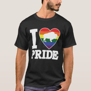 I LOVE PRIDE  Buffalo NY LGBTQ beautiful rainbow h T-Shirt