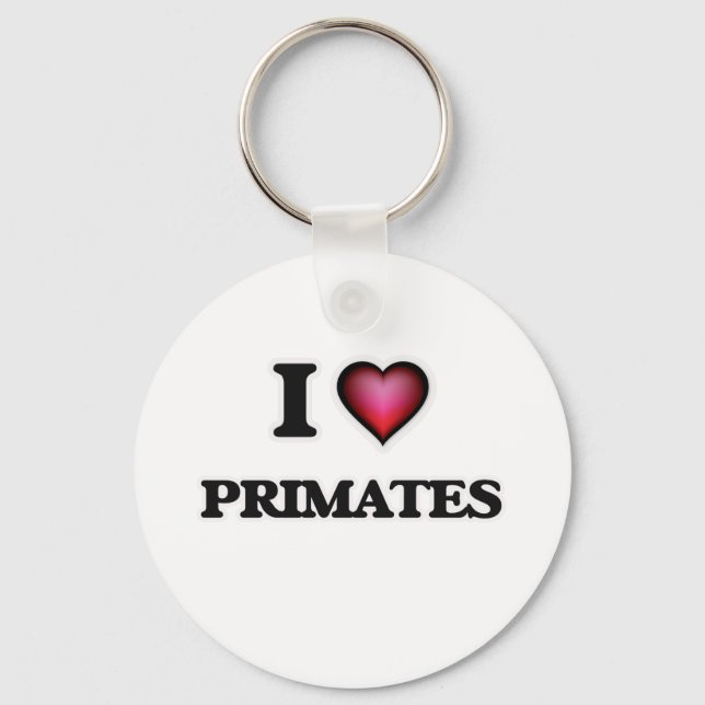 I Love Primates Keychain (Front)