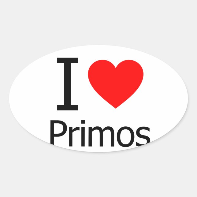 I Love Primos Oval Sticker (Front)