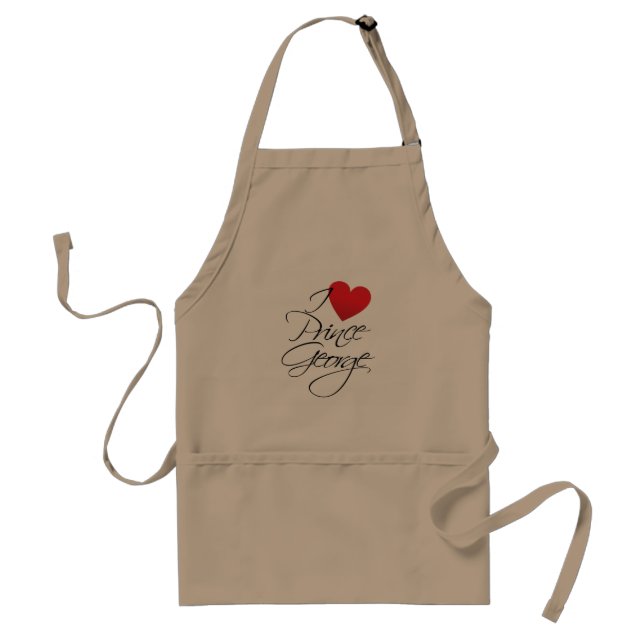 I Love Prince George, Red Heart Standard Apron (Front)