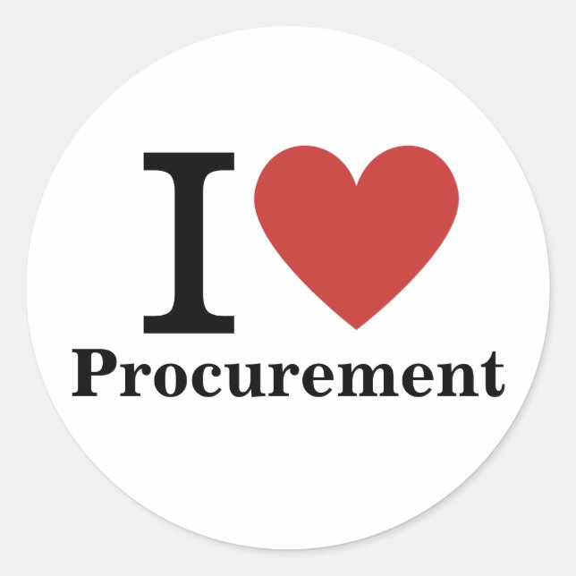I ❤️ Love Procurement (for Employees) CUSTOM Classic Round Sticker (Front)