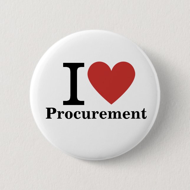 I ❤️ Love Procurement Pin Button (Front)
