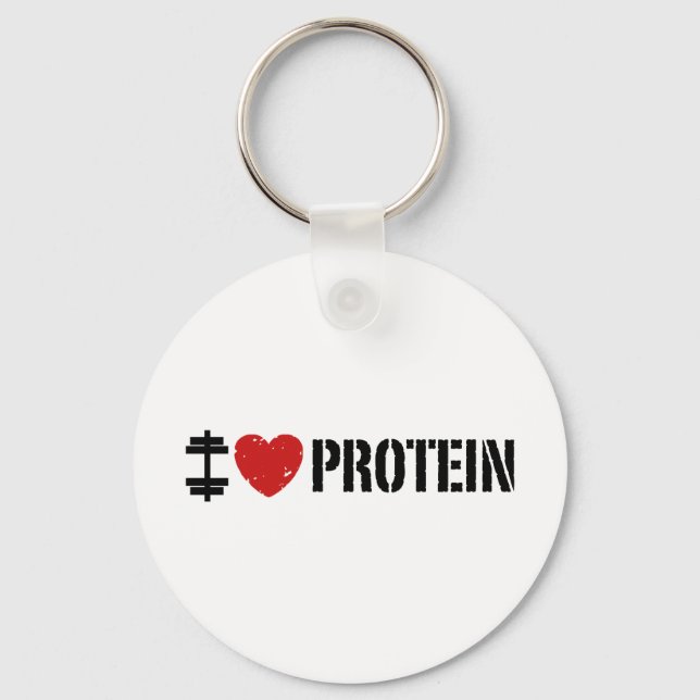 I Love Protein Keychain (Front)