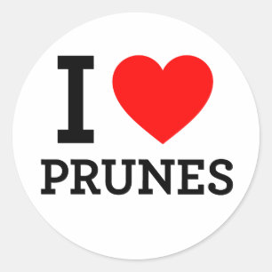 I Love Prunes Classic Round Sticker