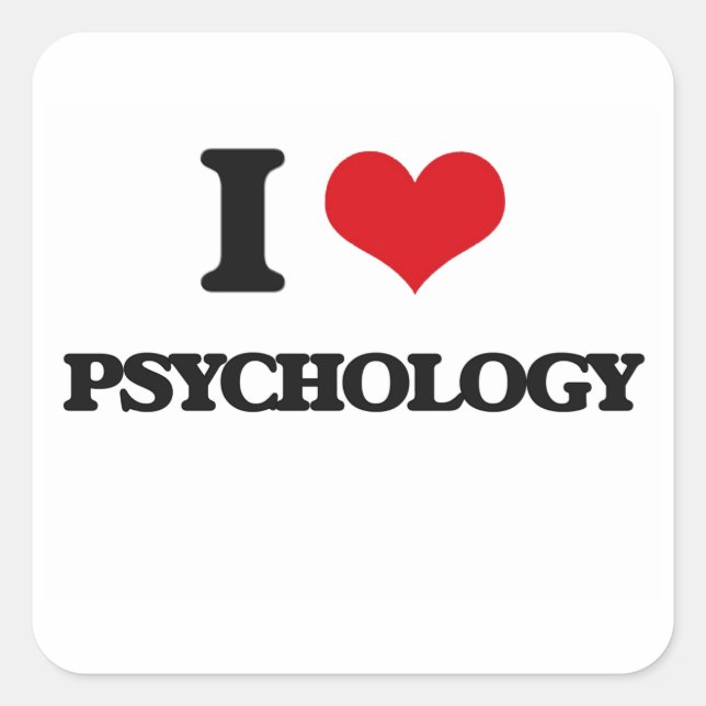 I Love Psychology Square Sticker (Front)
