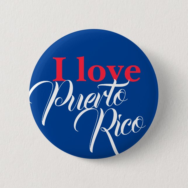 I love Puerto Rico 2 Inch Round Button (Front)