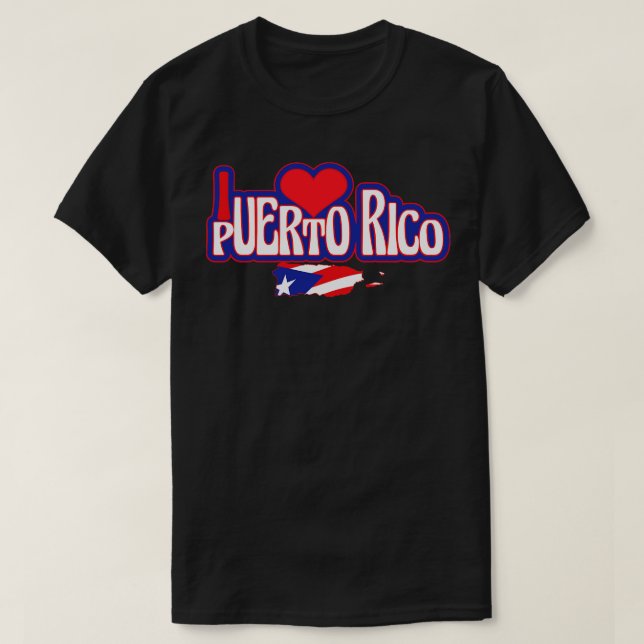 I Love Puerto Rico Design T-Shirt (Design Front)