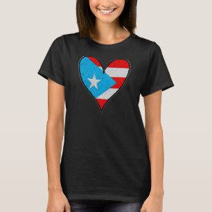I Love Puerto Rico Heart Boricua Flag T-Shirt