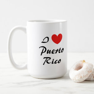 I Love Puerto Rico Heart Typography Coffee Mug