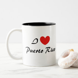 I Love Puerto Rico Heart Typography Coffee Mug