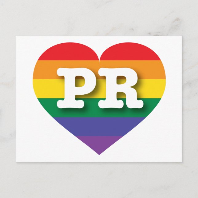 I Love Puerto Rico Rainbow Heart Postcard (Front)