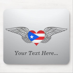 I Love Puerto Rico -wings Mouse Pad
