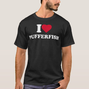 I Love Pufferfish Heart Animal Lover Puffer T-Shirt