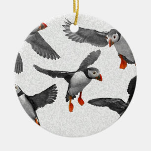 I Love Puffins! Ceramic Ornament