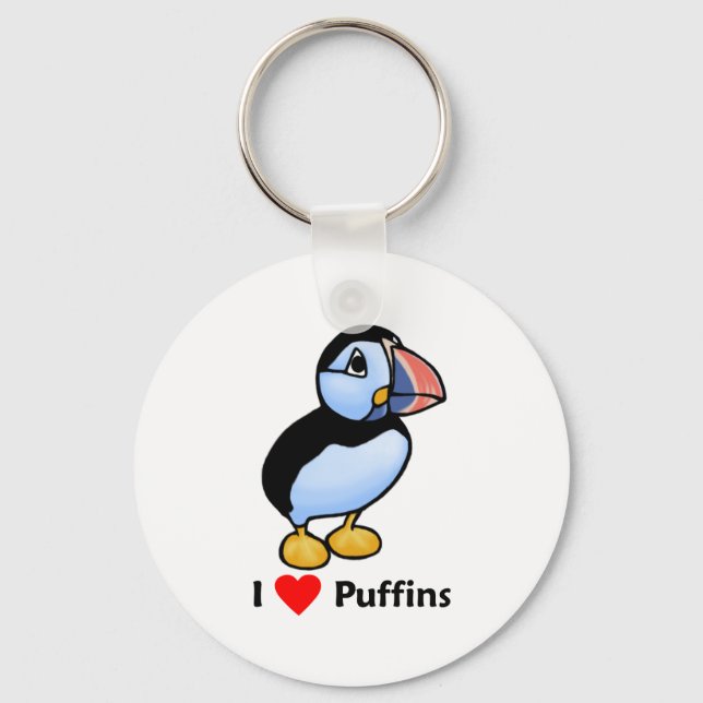I love Puffins Keychain (Front)