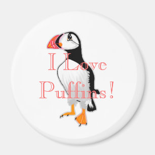 I Love Puffins! Magnet