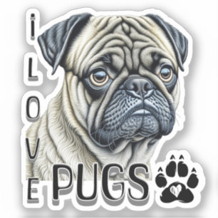 I Love Pugs Cute Dog Owners
