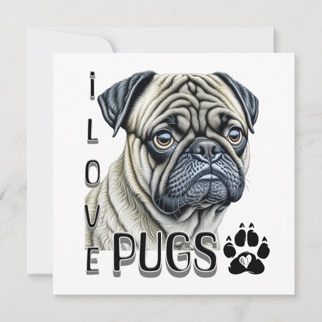 I Love Pugs | Cute Dog Owners (Front)