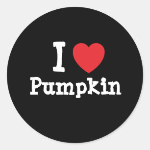 I love Pumpkin heart T-Shirt Classic Round Sticker