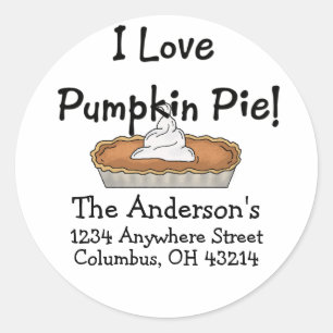 I Love Pumpkin Pie! Thanksgiving Address Labels