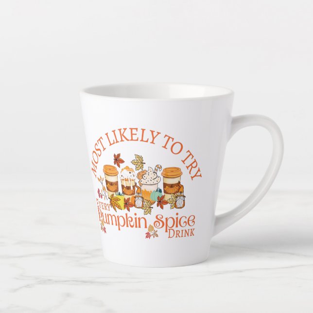 I Love Pumpkin Spice Drinks Latte Mug (Right)