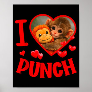 I love punch cute baby monkey punch poster