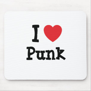 I love Punk heart custom personalized Mouse Pad