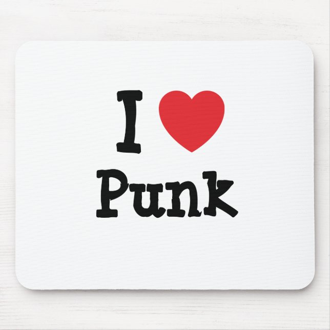 I love Punk heart custom personalized Mouse Pad (Front)