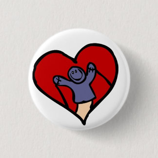 I Love Puppets 1 Inch Round Button