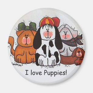 I Love Puppies Magnet