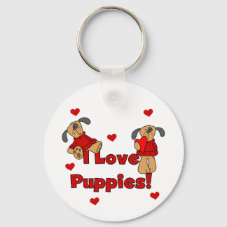 I Love Puppies Tshirts and Gifts Keychain