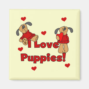 I Love Puppies Tshirts and Gifts Magnet