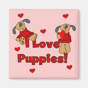 I Love Puppies Tshirts and Gifts Magnet