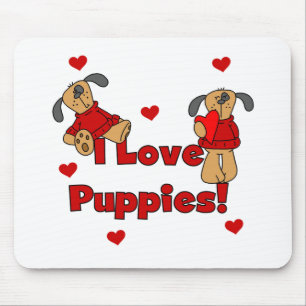 I Love Puppies Tshirts and Gifts Mouse Pad