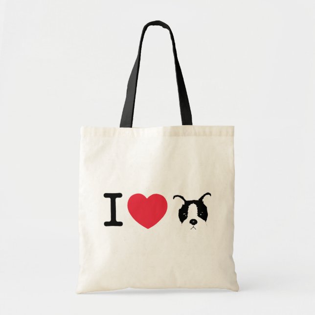 I Love Puppy Tote Bag (Front)