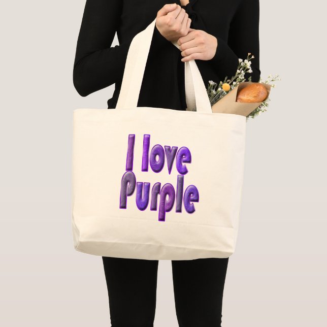I love purple large tote bag (Front (Product))