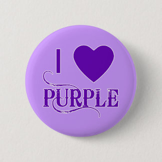 I Love Purple with Purple Heart 2 Inch Round Button