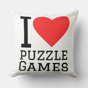 I love puzzle games throw pillow