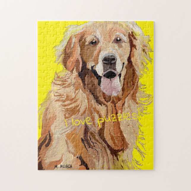 I Love Puzzles, Beautiful Dogs and Fun Jigsaw Puzzle (Vertical)