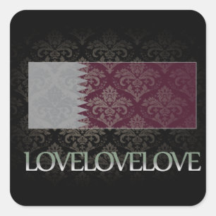 I love Qatar Cool Square Sticker