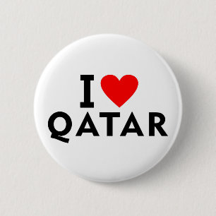 I love Qatar country like heart travel tourism 2 Inch Round Button