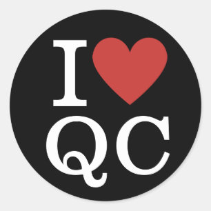 I ❤️ Love QC Quality Control Staff CUSTOM Classic Round Sticker